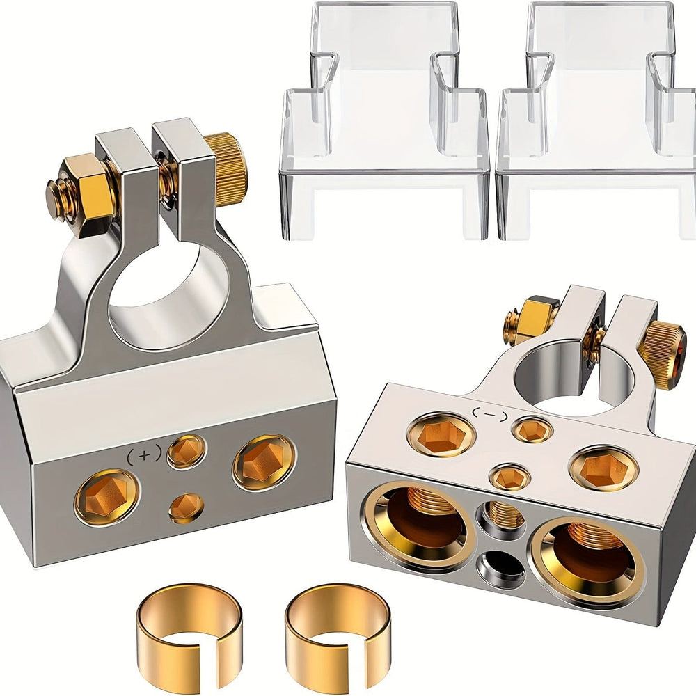 Planet Gates Zinc Alloy 2pcs Battery Terminal, Heavy Duty Automotive Battery Terminal Connector With Protective Cover For Cars, Vans, Trucks, Etc.