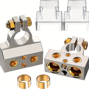 Planet Gates Zinc Alloy 2pcs Battery Terminal, Heavy Duty Automotive Battery Terminal Connector With Protective Cover For Cars, Vans, Trucks, Etc.