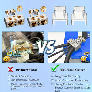 Planet Gates Zinc Alloy 2pcs Battery Terminal, Heavy Duty Automotive Battery Terminal Connector With Protective Cover For Cars, Vans, Trucks, Etc.