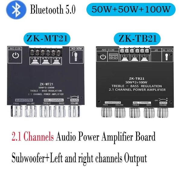 Planet Gates ZK-MT/TB21 2x50W+100W 2.1 Channel BT5.0 AUX Digital Sound Amplifier with Bluetooth Audio Amplifier Board for Consumer Electronic