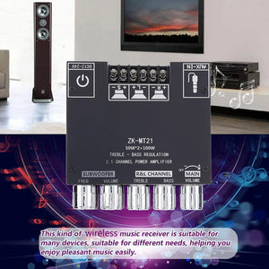 Planet Gates ZK-MT/TB21 2x50W+100W 2.1 Channel BT5.0 AUX Digital Sound Amplifier with Bluetooth Audio Amplifier Board for Consumer Electronic