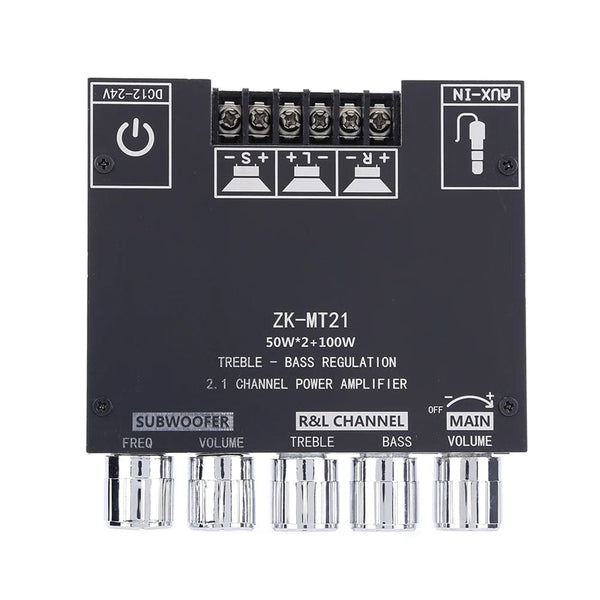 Planet Gates ZK-MT/TB21 2x50W+100W 2.1 Channel BT5.0 AUX Digital Sound Amplifier with Bluetooth Audio Amplifier Board for Consumer Electronic