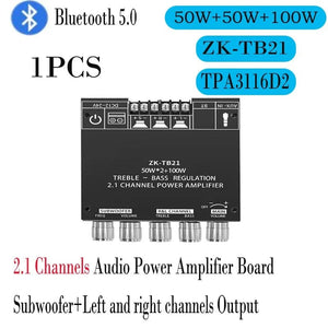 Planet Gates ZK-TB21 / CHINA ZK-MT/TB21 2x50W+100W 2.1 Channel BT5.0 AUX Digital Sound Amplifier with Bluetooth Audio Amplifier Board for Consumer Electronic