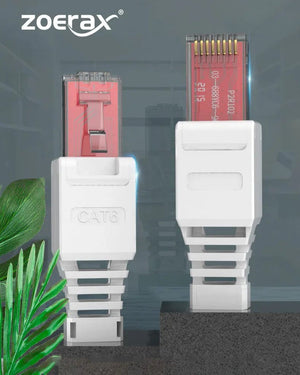 Planet Gates ZoeRax 1PCS Tool Free RJ45 CAT6 Connector Ethernet Termination Plugs,  23AWG to 26AWG Cable Internet Plug Installation Toolless