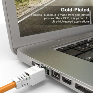 Planet Gates ZoeRax 1PCS Tool Free RJ45 CAT6 Connector Ethernet Termination Plugs,  23AWG to 26AWG Cable Internet Plug Installation Toolless