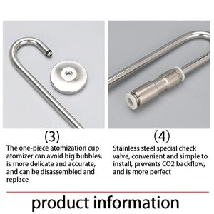 Planet Gates ZRDR Aquarium CO2 Diffuser Stainless Steel Material Atomizer Ceramic Disc Refiner, Used For Aquatic Plant Growth Accessories