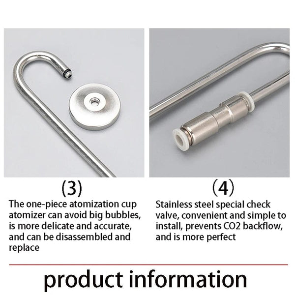 Planet Gates ZRDR Aquarium CO2 Diffuser Stainless Steel Material Atomizer Ceramic Disc Refiner, Used For Aquatic Plant Growth Accessories