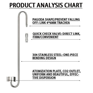 Planet Gates ZRDR Aquarium CO2 Diffuser Stainless Steel Material Atomizer Ceramic Disc Refiner, Used For Aquatic Plant Growth Accessories