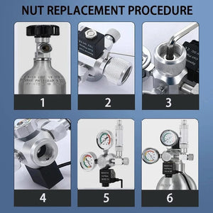 Planet Gates ZRDR DIY Aquarium CO2 Regulator Magnetic Solenoid Kit Check Valve Fish Tank Accessories CO2 Control System Reactor Generator Set