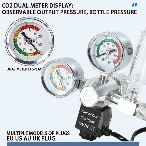 Planet Gates ZRDR DIY Aquarium CO2 Regulator Magnetic Solenoid Kit Check Valve Fish Tank Accessories CO2 Control System Reactor Generator Set