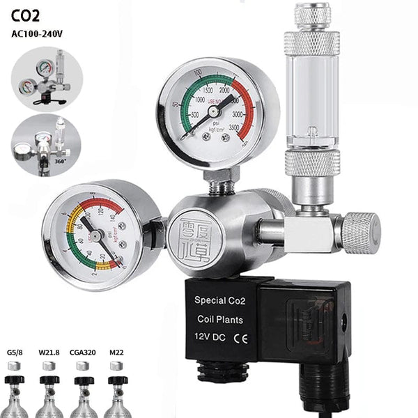 Planet Gates ZRDR DIY Aquarium CO2 Regulator Magnetic Solenoid Kit Check Valve Fish Tank Accessories CO2 Control System Reactor Generator Set