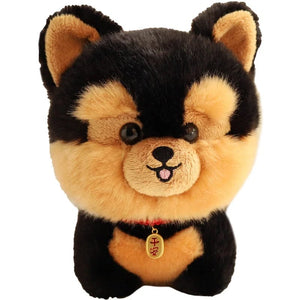 Planet Gates ZU Kawaii Teddy Pets Lifelike Fluffy Puppy Soft Doll Cute Small Chow Pomeranian Corgi Yorkie Plush Toys with Charm Gift For Girl