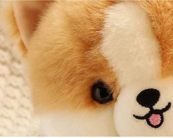 Planet Gates ZU Kawaii Teddy Pets Lifelike Fluffy Puppy Soft Doll Cute Small Chow Pomeranian Corgi Yorkie Plush Toys with Charm Gift For Girl