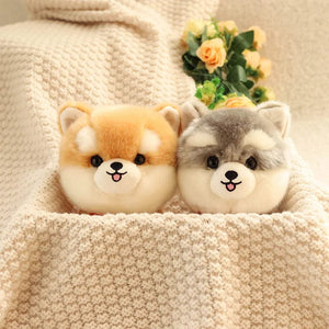 Planet Gates ZU Kawaii Teddy Pets Lifelike Fluffy Puppy Soft Doll Cute Small Chow Pomeranian Corgi Yorkie Plush Toys with Charm Gift For Girl