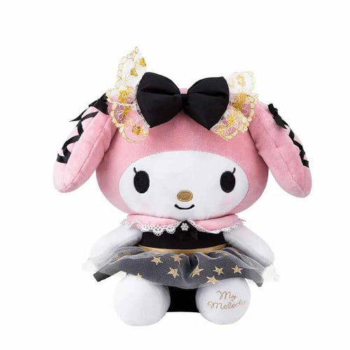 Plush Pillows Black gold ML / 8inch-9inch Sanrio Kawaii Black and Gold Series 30cm Kuromi Hello Kitty Plush Toy Pillow Soft Stuffed Plushies Anime Cartoon Doll Gift