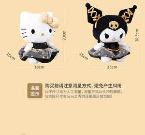 Plush Pillows Sanrio Kawaii Black and Gold Series 30cm Kuromi Hello Kitty Plush Toy Pillow Soft Stuffed Plushies Anime Cartoon Doll Gift