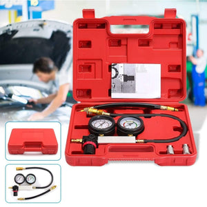 Planet Gates 0-100PSI Cylinder Leak Tester Compression Leakage Detector Kit Set Petrol Engine Gauge Tool Double Gauge System Automobile Tools