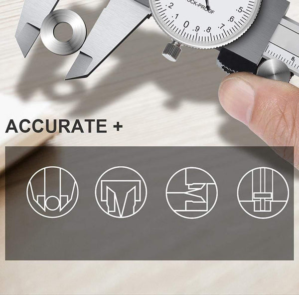 0-150/200mm Metric Gauge Measuring Tool Dial vernier caliper Shock-proof Vernier Caliper 0.02mm