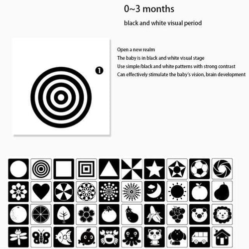 Planet Gates 0-3 / China Montessori Baby Visual Stimulation Card Toys Black White Flash Cards High Contrast Visual Stimulation Learning