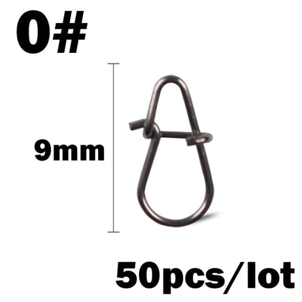 Planet Gates 0 50Pcs/Lot Stainless Steel Hook Fast Clip Lock Snap Swivel Fishing Solid Rings Safety Snaps Fishing Hook Connector Fishing Tackle