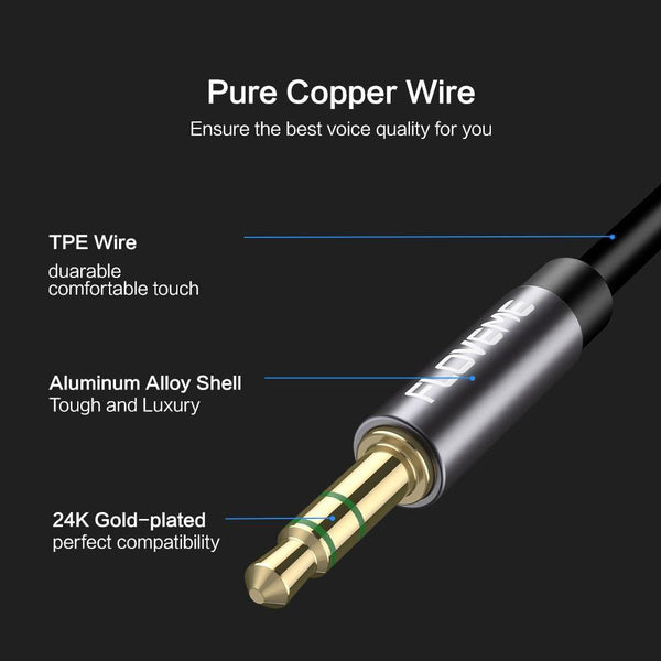 Planet Gates 0.5m FLOVEME 3.5mm Jack Audio Cable Gold Plated Male to Male Audio Aux Cable For Car Mobile Phone Speaker 1m Headphone Extension Cabo