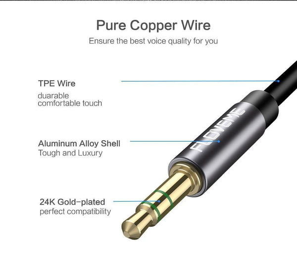 Planet Gates 0.5m FLOVEME 3.5mm Jack Audio Cable Gold Plated Male to Male Audio Aux Cable For Car Mobile Phone Speaker 1m Headphone Extension Cabo
