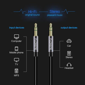 Planet Gates 0.5m FLOVEME 3.5mm Jack Audio Cable Gold Plated Male to Male Audio Aux Cable For Car Mobile Phone Speaker 1m Headphone Extension Cabo
