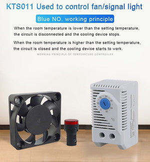 Planet Gates 0-60&#39;C KTO011 KTS011 DIN Rail Mini Compact Bimetallic Thermostat Mechanical Temperature Controller Normal Open Close KTO 011 KTS