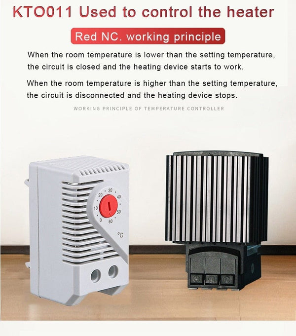 Planet Gates 0-60&#39;C KTO011 KTS011 DIN Rail Mini Compact Bimetallic Thermostat Mechanical Temperature Controller Normal Open Close KTO 011 KTS