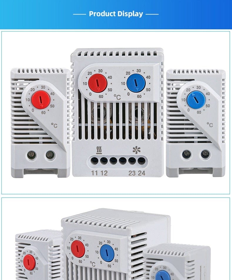 Planet Gates 0-60&#39;C KTO011 KTS011 DIN Rail Mini Compact Bimetallic Thermostat Mechanical Temperature Controller Normal Open Close KTO 011 KTS