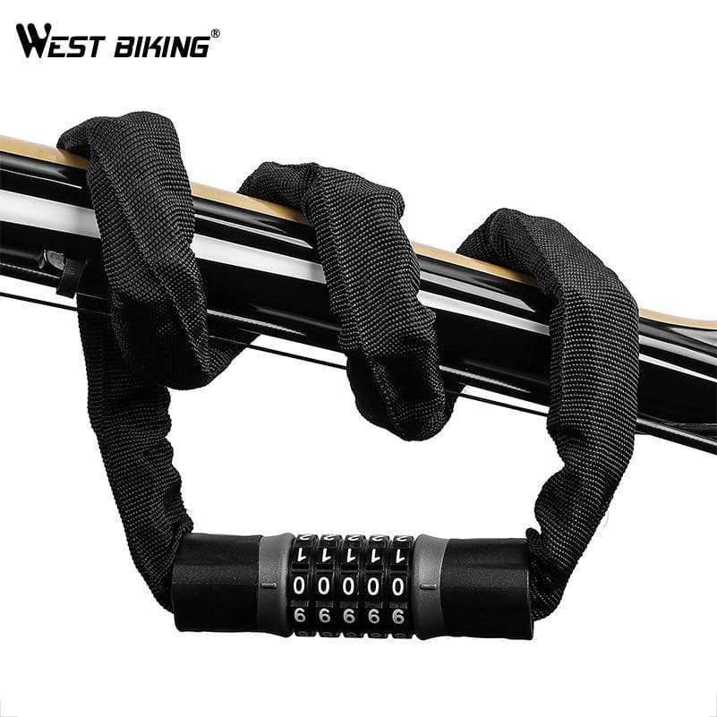 Planet Gates 0.6M Long Safety Chain Lock For Bike Anti-theft Steel Password Code Motorcycle Lock Cycling Electric Bicycle Accessories