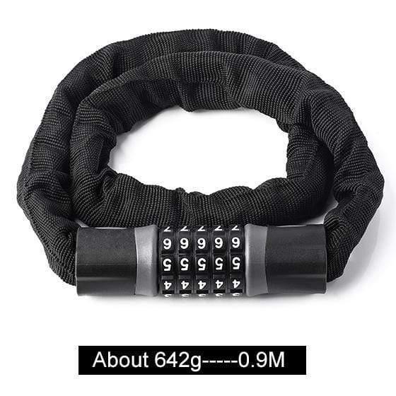 Planet Gates 0.6M Long Safety Chain Lock For Bike Anti-theft Steel Password Code Motorcycle Lock Cycling Electric Bicycle Accessories