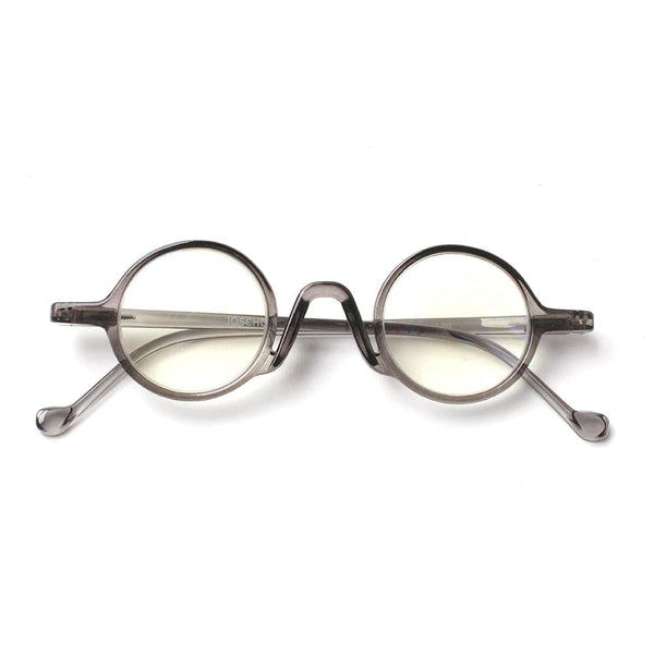 Planet Gates 0 / gray Retro Round Reading Glasses Blue Light Blocking Mini Small Comfortable Readers for Women Men