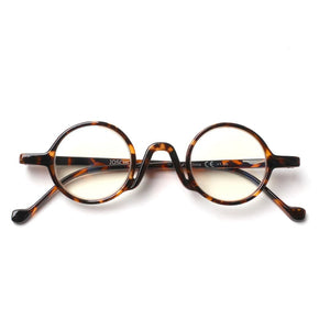 Planet Gates 0 / Orange Retro Round Reading Glasses Blue Light Blocking Mini Small Comfortable Readers for Women Men