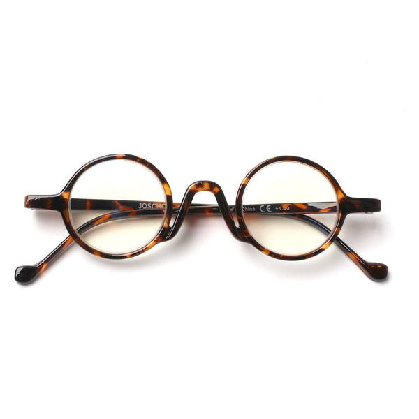 Planet Gates 0 / Orange Retro Round Reading Glasses Blue Light Blocking Mini Small Comfortable Readers for Women Men