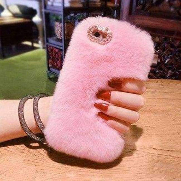 Planet Gates 00015 2 / For iPhone 6 6s Case for iPhone Xs Max 6.5 8 6s Plus Luxury Cute Hairy Phone Bag Rabbit Hair Case Bling Back Cover Capa For iPhone X 6