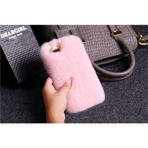 Planet Gates 00015 / For iPhone 6 6s Case for iPhone Xs Max 6.5 8 6s Plus Luxury Cute Hairy Phone Bag Rabbit Hair Case Bling Back Cover Capa For iPhone X 6