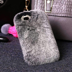 Planet Gates 00015 / For iPhone 6 6s Case for iPhone Xs Max 6.5 8 6s Plus Luxury Cute Hairy Phone Bag Rabbit Hair Case Bling Back Cover Capa For iPhone X 6