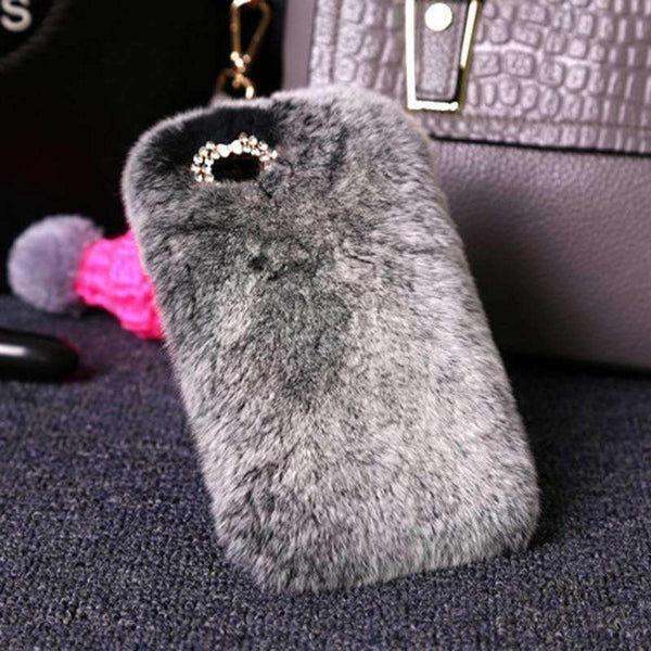Planet Gates 00015 / For iPhone 6 6s Case for iPhone Xs Max 6.5 8 6s Plus Luxury Cute Hairy Phone Bag Rabbit Hair Case Bling Back Cover Capa For iPhone X 6