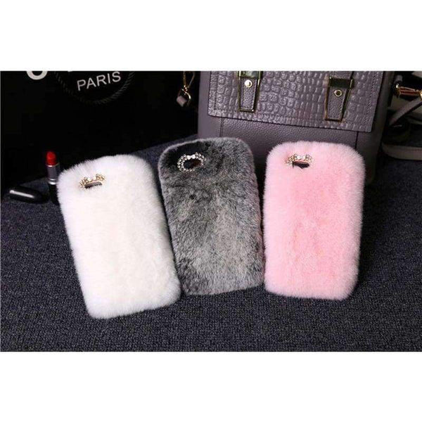 Planet Gates 00015 / For iPhone 6 6s Case for iPhone Xs Max 6.5 8 6s Plus Luxury Cute Hairy Phone Bag Rabbit Hair Case Bling Back Cover Capa For iPhone X 6