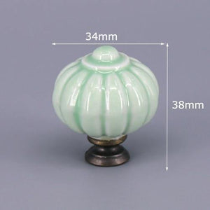 1x Green Color Series Ceramic Knobs  Dresser Drawer Cabinet Handle Pulls / CuteKitchen Cupboard Knob Furniture Hardware