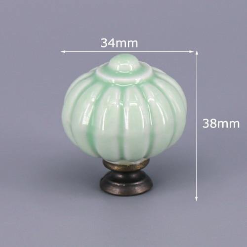 1x Green Color Series Ceramic Knobs  Dresser Drawer Cabinet Handle Pulls / CuteKitchen Cupboard Knob Furniture Hardware