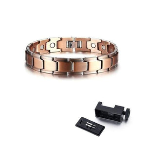 Planet Gates 001 / 21.5cm Mens Elegant Pure Copper Magnetic Therapy Link Bracelet Pain Relief For Arthritis And Carpal Tunnel Male Jewelry 8.46"