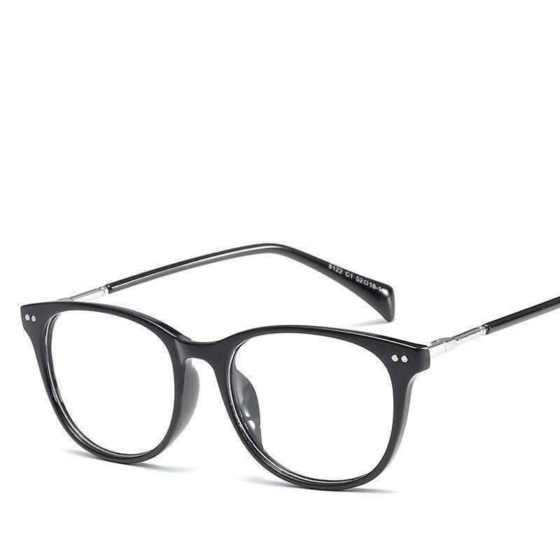 Planet Gates 001 CitySpiner Square Fashion Women Eyewear Clear Flat Mirror Frame Adult Total Transparent Retro Rivet Round Reading Glasses Y100