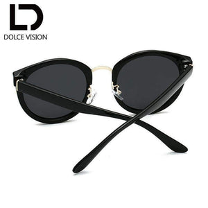 Planet Gates 001 DOLCE VISION Classic Round Sunglasses Women Black Frame Brand Design UV400 2018 New Mirror Ladies Sunglasses Eyewear Lunette