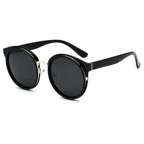 Planet Gates 001 DOLCE VISION Classic Round Sunglasses Women Black Frame Brand Design UV400 2018 New Mirror Ladies Sunglasses Eyewear Lunette