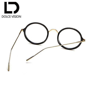 Planet Gates 001 DOLCE VISION Vintage Optical Glasses Women Round Clear Lens Eyewear Gold Metal Frames Retro Women Spectacles Gafas de mujer New