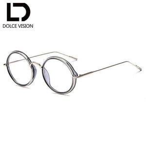 Planet Gates 001 DOLCE VISION Vintage Optical Glasses Women Round Clear Lens Eyewear Gold Metal Frames Retro Women Spectacles Gafas de mujer New