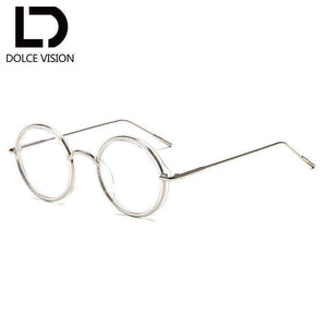 Planet Gates 001 DOLCE VISION Vintage Optical Glasses Women Round Clear Lens Eyewear Gold Metal Frames Retro Women Spectacles Gafas de mujer New