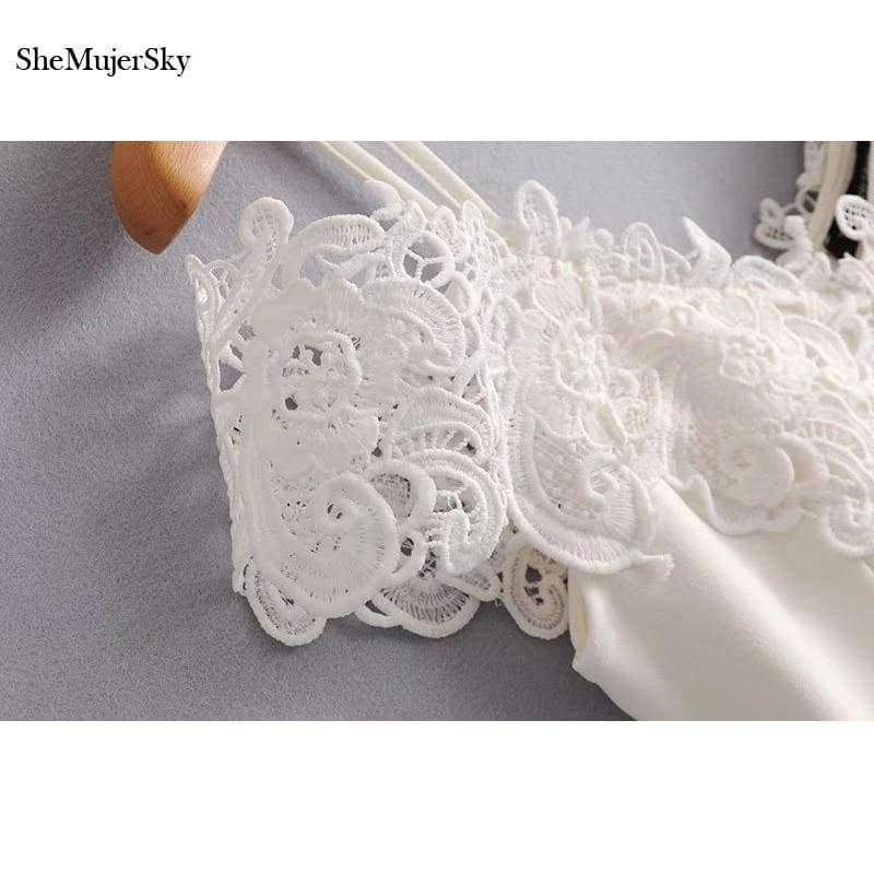 Planet Gates 001 / L White Lace Bodysuit Women Spaghetti Strap Cold Shoulder Bodysuits 2018 Bodies Woman Sexy Jumpsuit